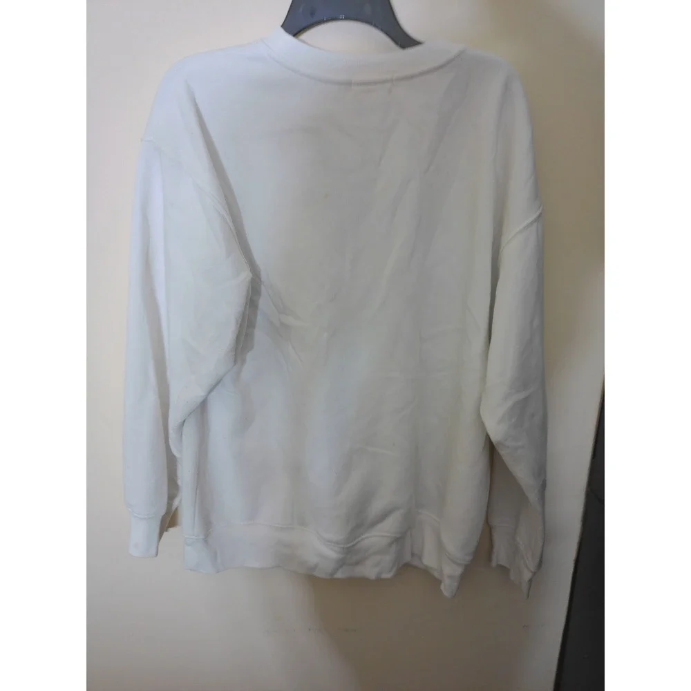 Nikxie Sweatshirt Mens XL White Manhattan NYC Graphic Streetwear Relaxed Fit